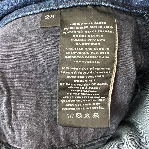 J BRAND Blue Cotton Blend Polka-Dot Mid-Rise Aerial Skinny Cropped Jeans Size 28 - Picture 10 of 11